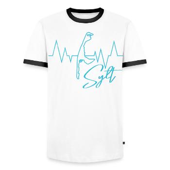 Nordsee Urlaub SYLT Insel Wattenmeer Lustiges - Männer Kontrast-T-Shirt - Weiß/Schwarz - Vorne - AI Model Female 172 light (172cm) & AI Model Male 178 dark (178cm)