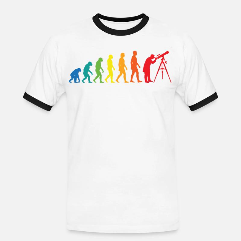 Evolution Astronomy – Space Telescope Design - Men's Ringer Shirt - white/black