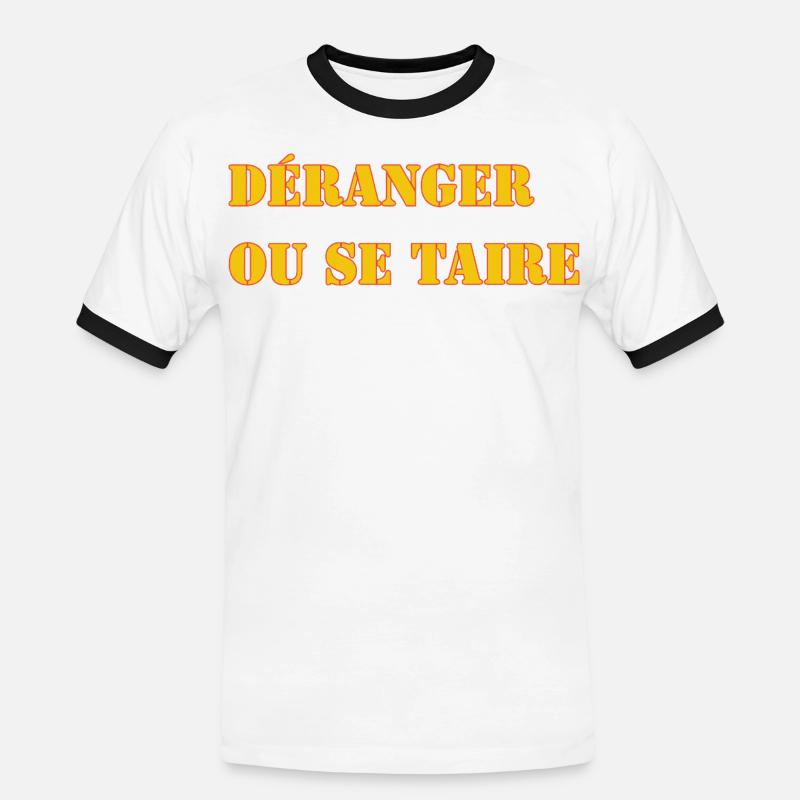 STÖREN ODER SCHWEIGEN. - Männer Kontrast-T-Shirt - Weiß/Schwarz