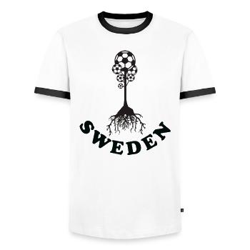 Arbre du football de Suède - T-shirt contrasté Homme - blanc/noir - Devant - AI Model Female 172 light (172cm) & AI Model Male 178 dark (178cm)