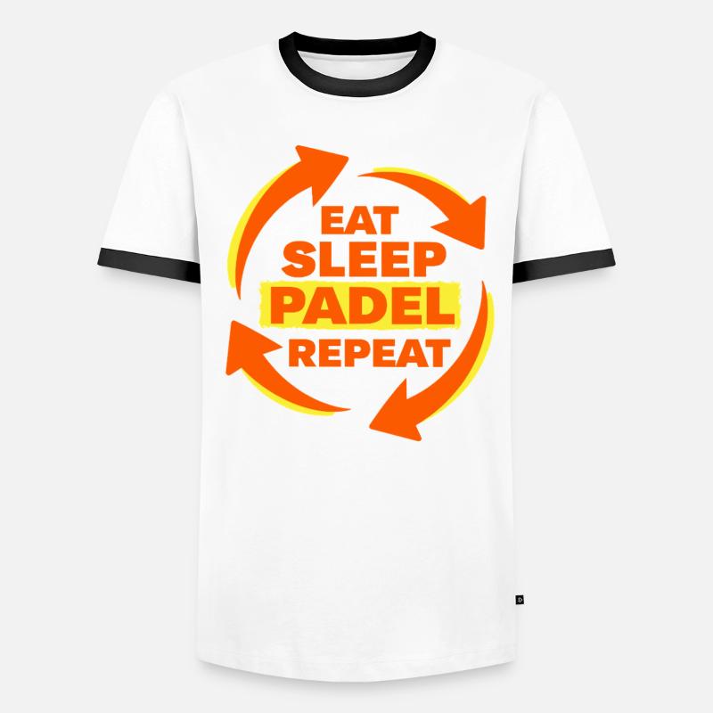 Eat Sleep Padel Repeat Athlete Statement - Men's Ringer Shirt - white/black