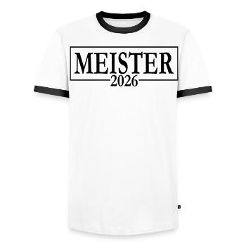 Champion 2026 Championship - Men's Ringer Shirt - white/black - Front - AI Model Female 172 light (172cm) & AI Model Male 178 dark (178cm)