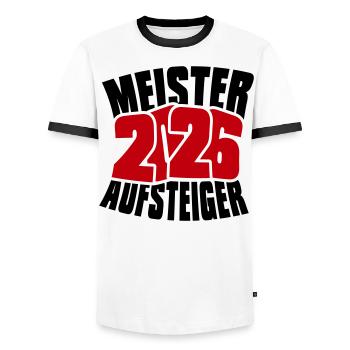 Champion and promoted team 2026 - Men's Ringer Shirt - white/black - Front - AI Model Female 172 light (172cm) & AI Model Male 178 dark (178cm)