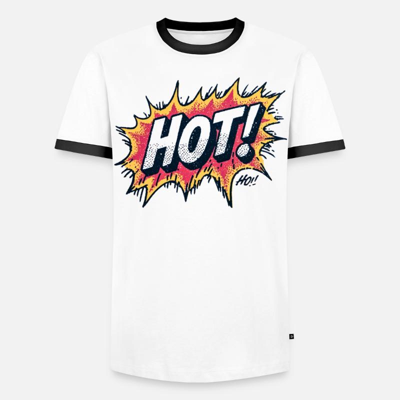 Design af hot comic eksplosioner - Herre kontrast-T-shirt - hvid/sort