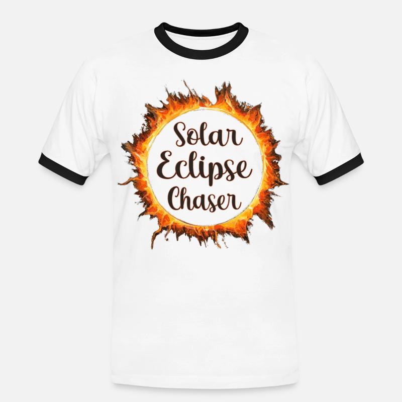 Solar eclipse chaser - Men's Ringer Shirt - white/black