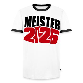 Champion 2026 Championship - Men's Ringer Shirt - white/black - Front - AI Model Female 172 light (172cm) & AI Model Male 178 dark (178cm)