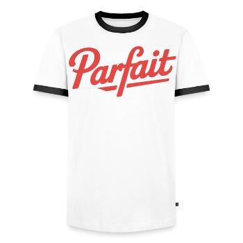 perfect - Men's Ringer Shirt - white/black - Front - AI Model Female 172 light (172cm) & AI Model Male 178 dark (178cm)