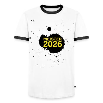 Champion 2026 Championship - Men's Ringer Shirt - white/black - Front - AI Model Female 172 light (172cm) & AI Model Male 178 dark (178cm)