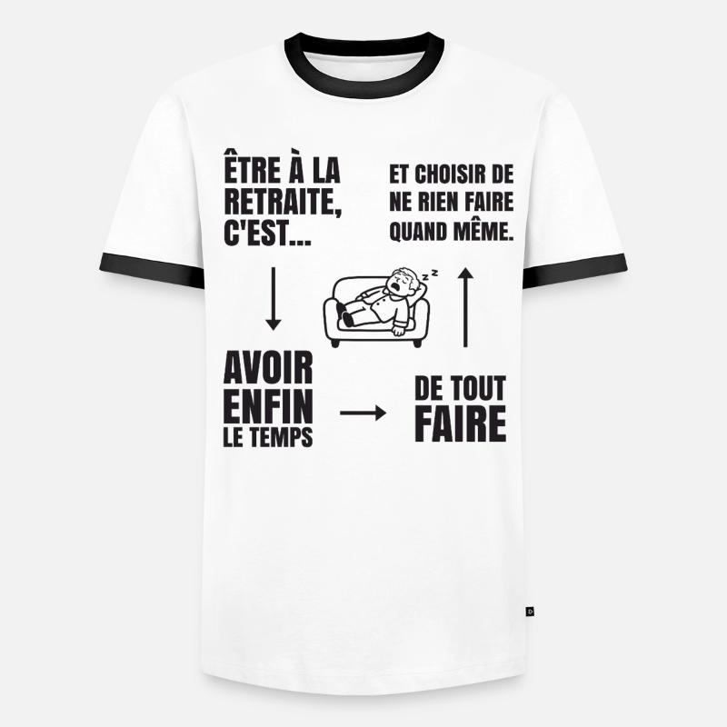 Die Kunst des Nichtstuns (schwarzer Text) - Männer Kontrast-T-Shirt - Weiß/Schwarz