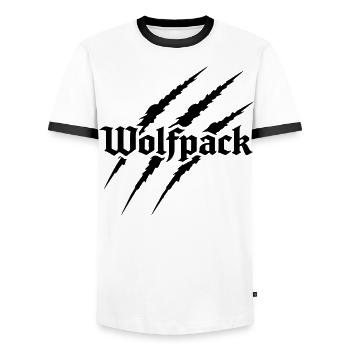 Meute de loups - T-shirt contrasté Homme - blanc/noir - Devant - AI Model Female 172 light (172cm) & AI Model Male 178 dark (178cm)