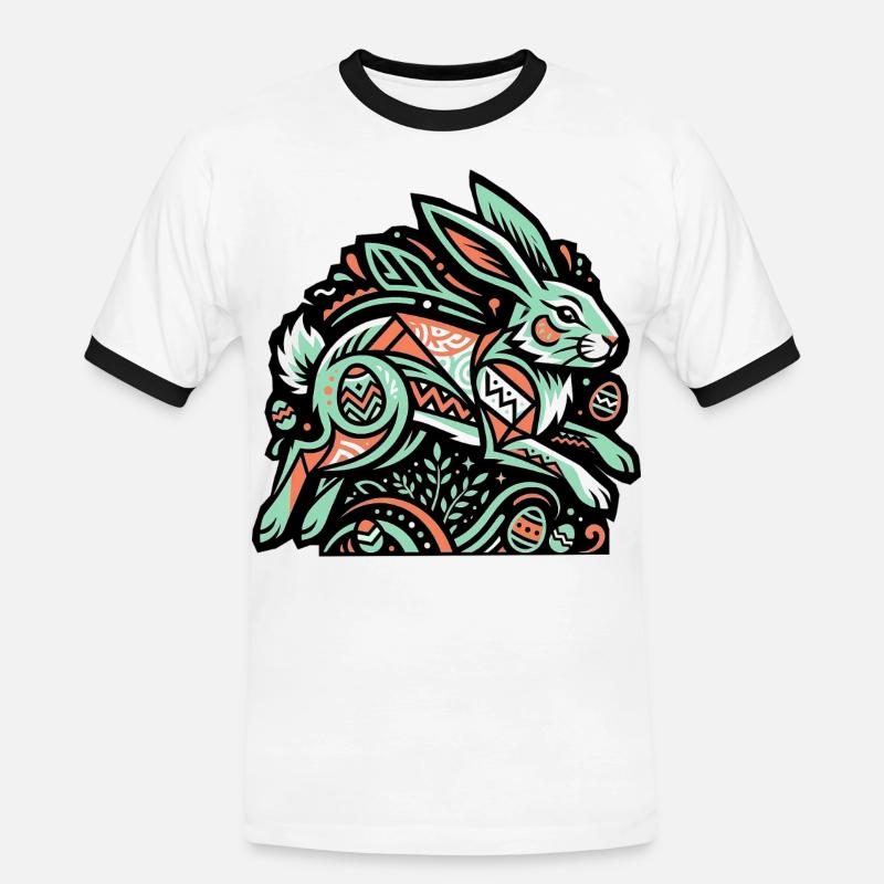 Easter Bunny Easter Bunny Eggs - Men's Ringer Shirt - white/black