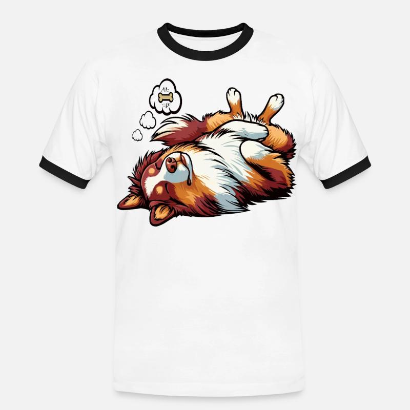 Australian Shepherd Aussie Aussiebesitzer Aussies - Männer Kontrast-T-Shirt - Weiß/Schwarz