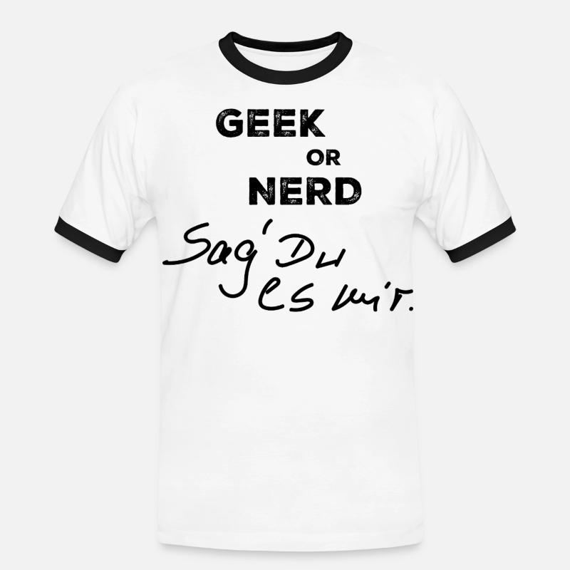 Geek oder Nerd - Männer Kontrast-T-Shirt - Weiß/Schwarz
