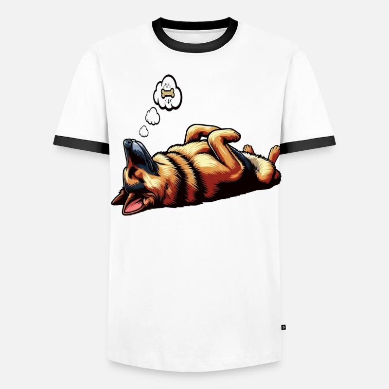 Deutscher Schäferhund Schäferhunde Schäferhunde - Männer Kontrast-T-Shirt - Weiß/Schwarz