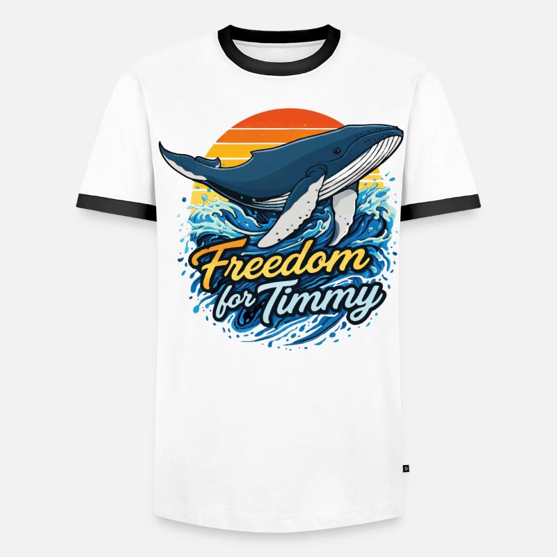 Freedom for Timmy - Sundowner  - Männer Kontrast-T-Shirt - Weiß/Schwarz