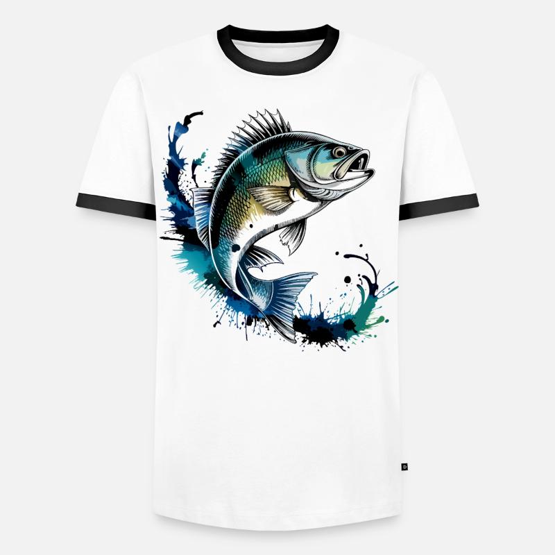 Perch Design - Men's Ringer Shirt - white/black