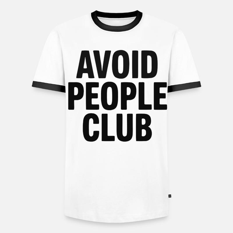 Introverted Humor People Avoid - Men's Ringer Shirt - white/black