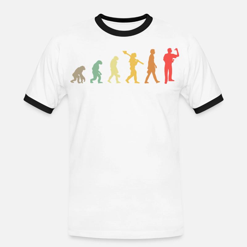 Darts Evolution Darts Player - Men's Ringer Shirt - white/black