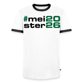 Champion 2026 Championship - Men's Ringer Shirt - white/black - Front - AI Model Female 172 light (172cm) & AI Model Male 178 dark (178cm)