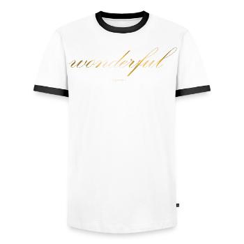 Wunderbar - Männer Kontrast-T-Shirt - Weiß/Schwarz - Vorne - AI Model Female 172 light (172cm) & AI Model Male 178 dark (178cm)