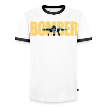 bombardier Su-34 - T-shirt contrasté Homme - blanc/noir - Devant - AI Model Female 172 light (172cm) & AI Model Male 178 dark (178cm)
