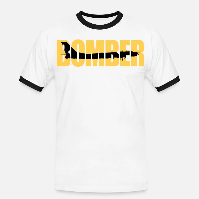 Bomber Tu-95 - Männer Kontrast-T-Shirt - Weiß/Schwarz
