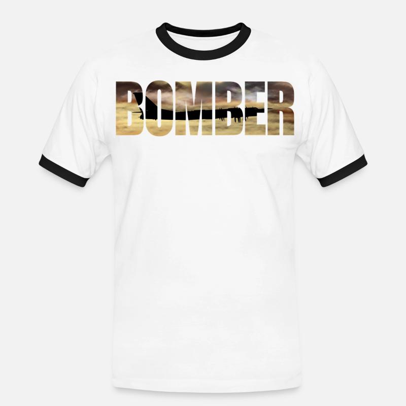 Blouson aviateur Tu-95 - T-shirt contrasté Homme - blanc/noir
