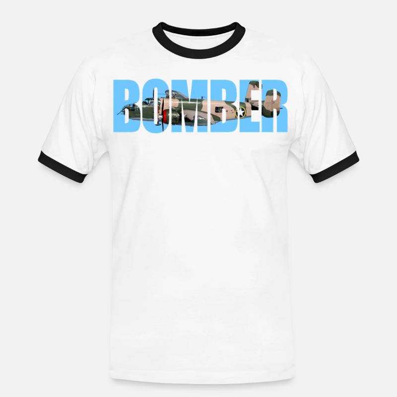 Bomber B-25 Mitchell - Männer Kontrast-T-Shirt - Weiß/Schwarz