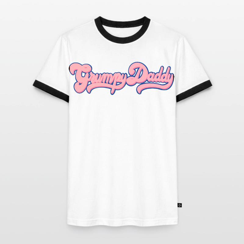 Grumpy Daddy Retro Script - Farbe "Bubble Gum" Männer Kontrast-T-Shirt