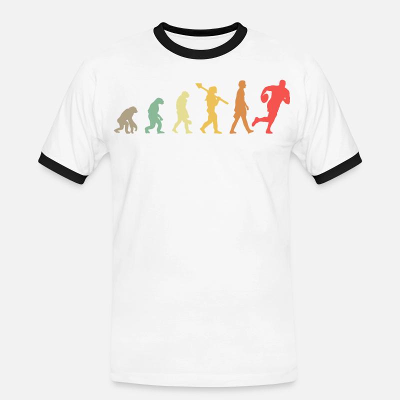 Evolution Rugby Player Rugby Development Retro - Men's Ringer Shirt - white/black