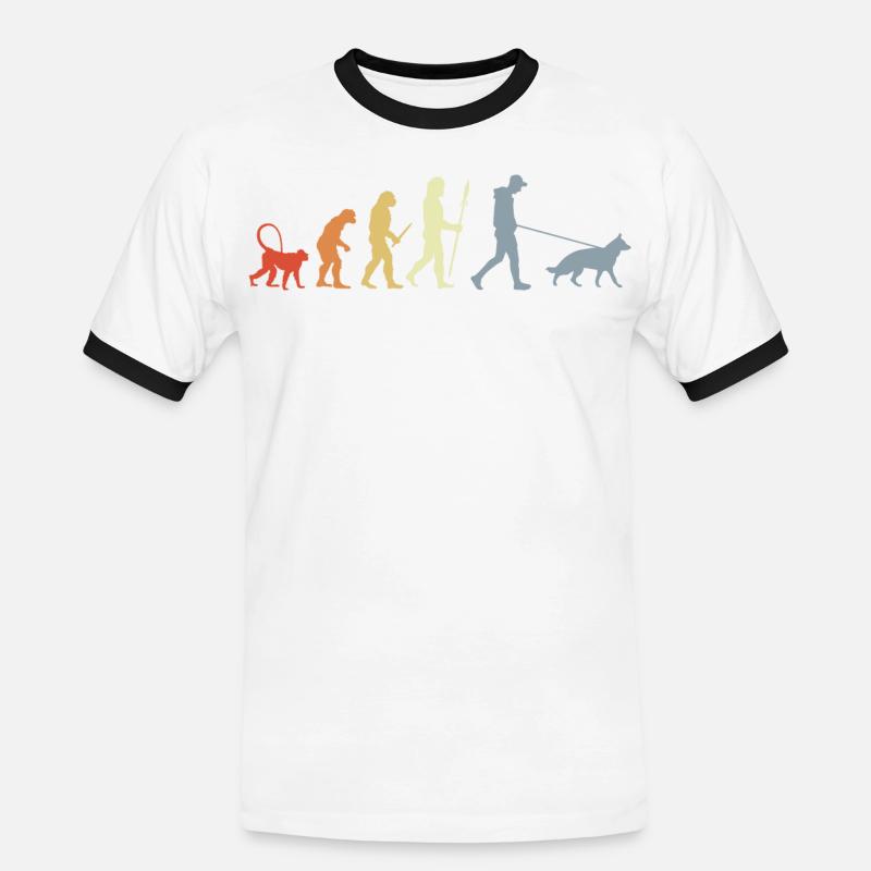 German Shepherd Owner Evolution - Men's Ringer Shirt - white/black