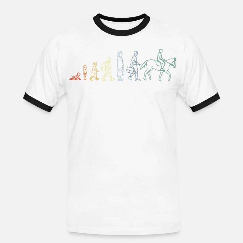 Equestrian Evolution - Men's Ringer Shirt - white/black