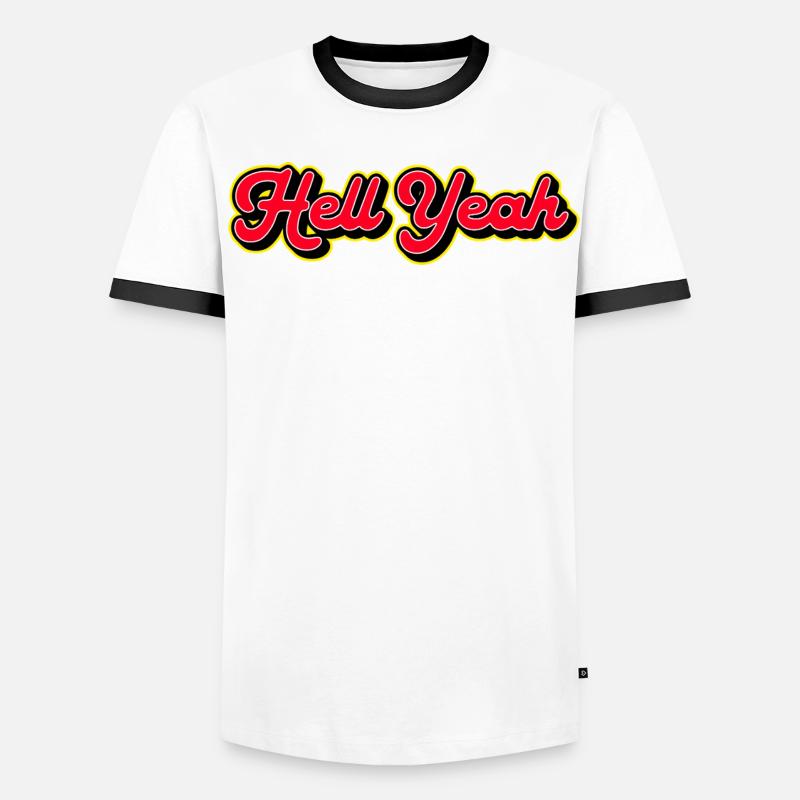 Hell Yeah 3D Retro Script T-shirt contrasté Homme