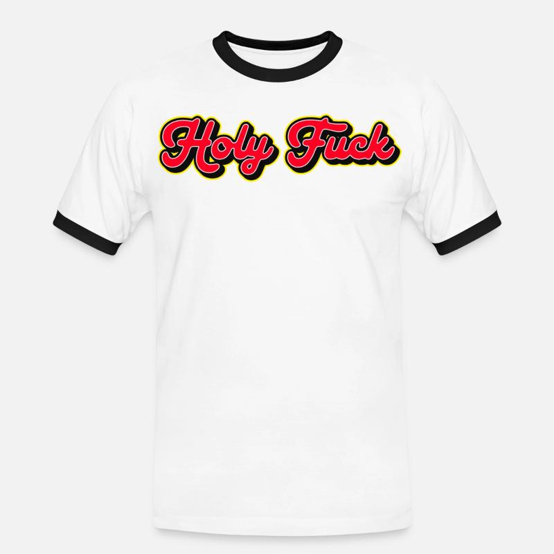 Heilige Scheiße 3D Red Script - Männer Kontrast-T-Shirt - Weiß/Schwarz