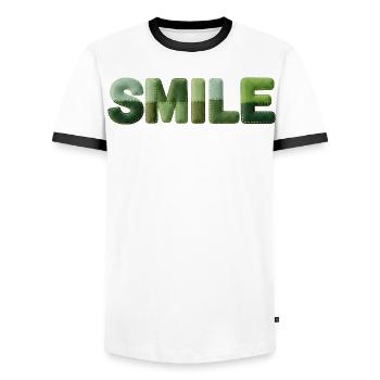 Patchwork Smile Positives Motiv für gute Laune - Männer Kontrast-T-Shirt - Weiß/Schwarz - Vorne - AI Model Female 172 light (172cm) & AI Model Male 178 dark (178cm)