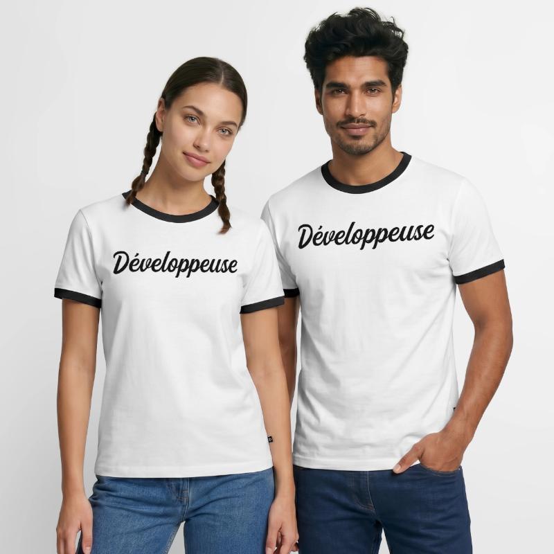 Développeuse Web Code Logiciel Application Tech T-shirt contrasté Homme
