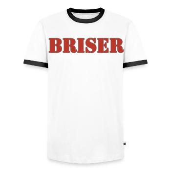 brechen - Männer Kontrast-T-Shirt - Weiß/Schwarz - Vorne - AI Model Female 172 light (172cm) & AI Model Male 178 dark (178cm)