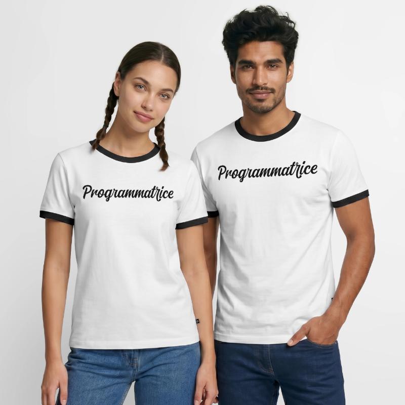 Programmatrice Informatique Code Développeuse Web T-shirt contrasté Homme