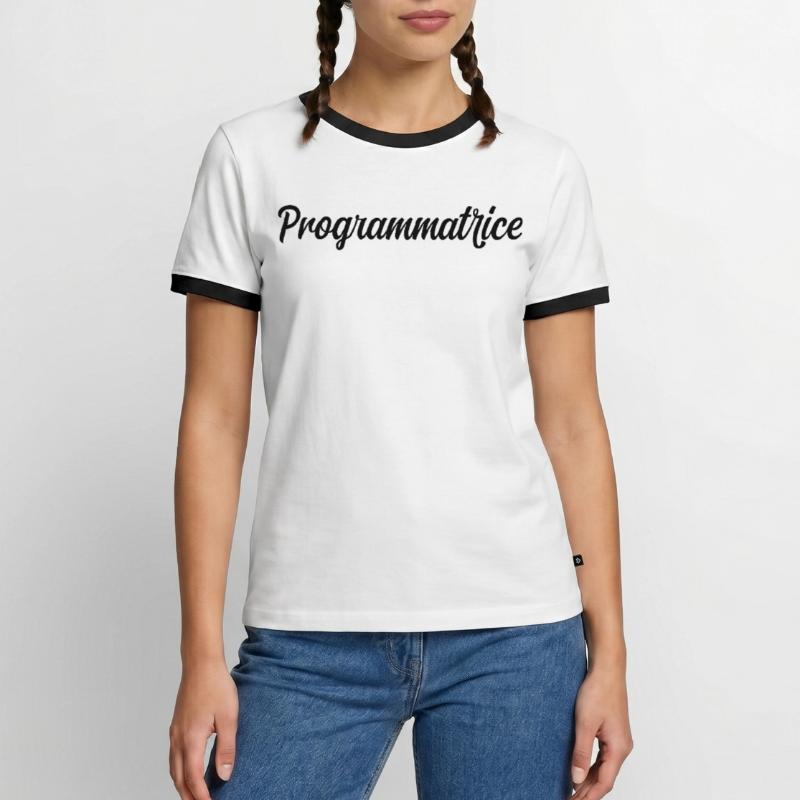Programmatrice Informatique Code Développeuse Web T-shirt contrasté Homme
