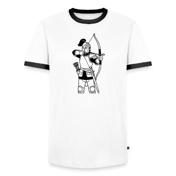 Sagittaire - T-shirt contrasté Homme - blanc/noir - Devant - AI Model Female 172 light (172cm) & AI Model Male 178 dark (178cm)