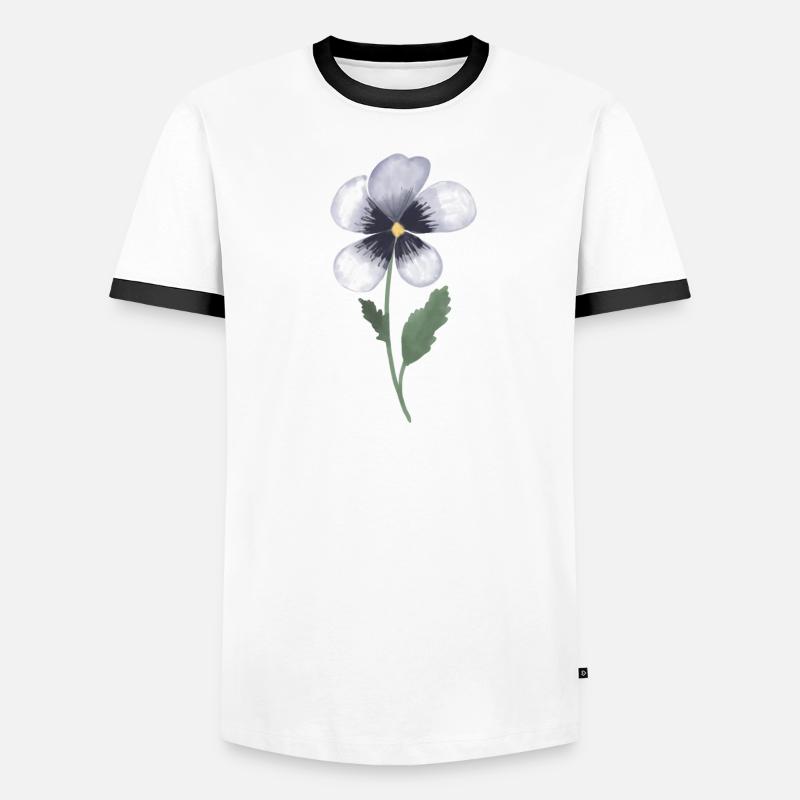 Viola del pensiero - Maglietta Contrast da uomo - bianco/nero