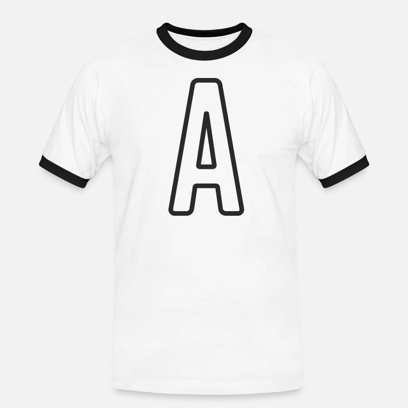 Buchstabe A Typodesign  - Männer Kontrast-T-Shirt - Weiß/Schwarz