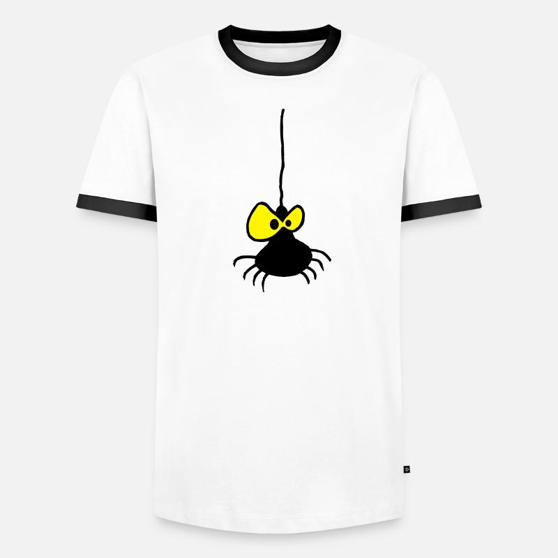 Grumpy Spider Zweifarbiges Design - Männer Kontrast-T-Shirt - Weiß/Schwarz