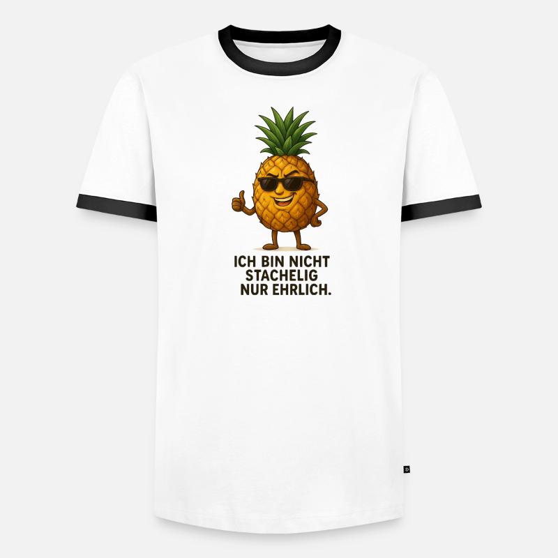 Ananas mit Stil und Ehrlichkeit - Männer Kontrast-T-Shirt - Weiß/Schwarz