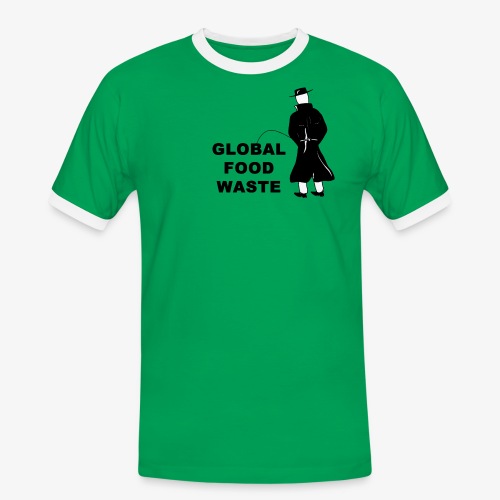 Pissing Man against Global Food Waste - Männer Kontrast-T-Shirt