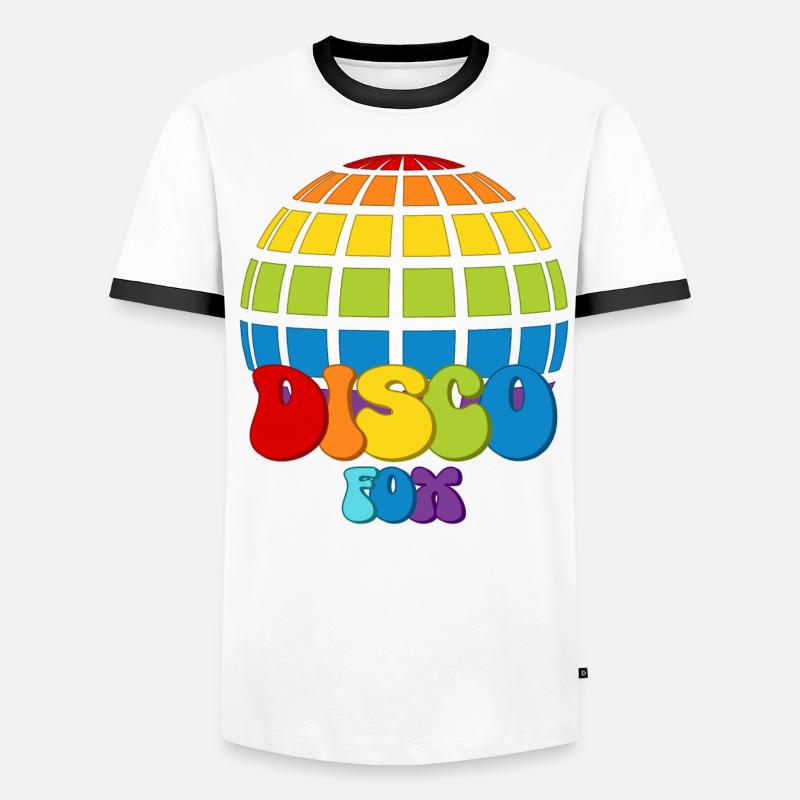Disco Fox Discokugel Groovy Discothek Discofox - Männer Kontrast-T-Shirt - Weiß/Schwarz