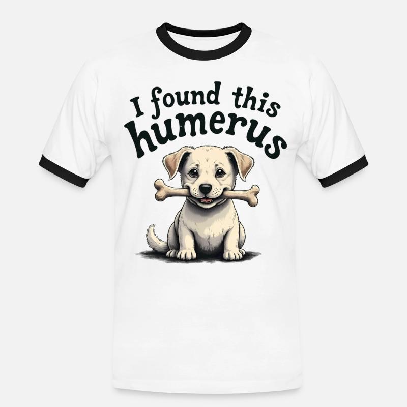 I found this humerus - Men's Ringer Shirt - white/black