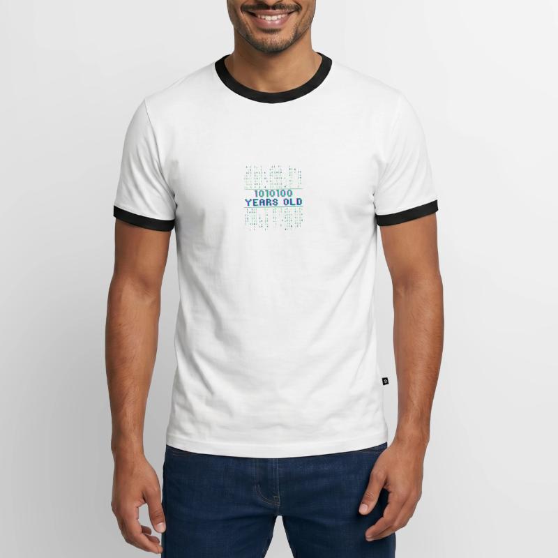 84th Birthday 84 years old Binary Code Computer Science Men's Ringer Shirt