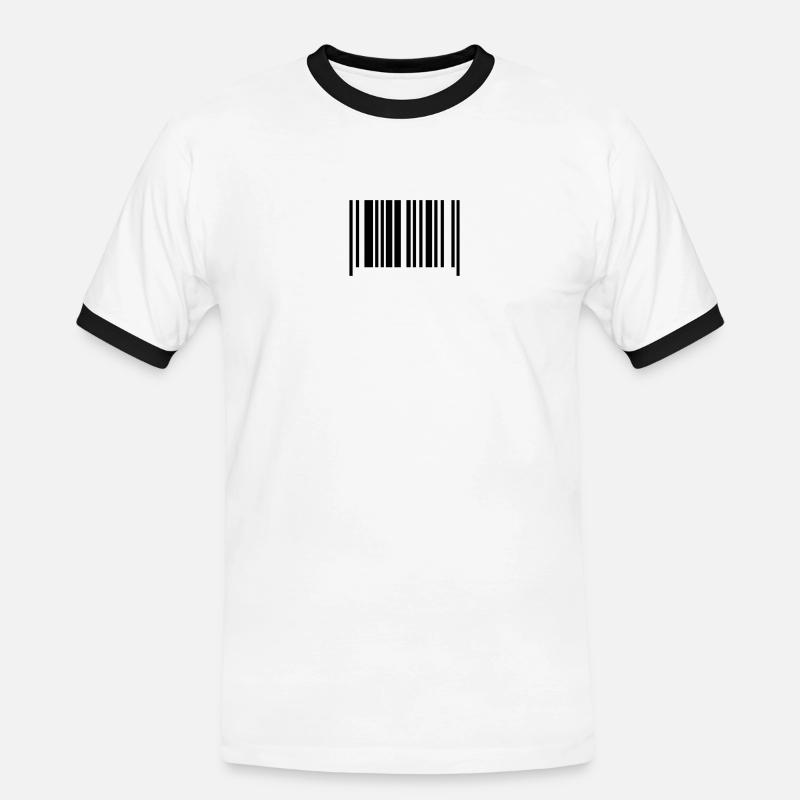 barcode - Männer Kontrast-T-Shirt - Weiß/Schwarz