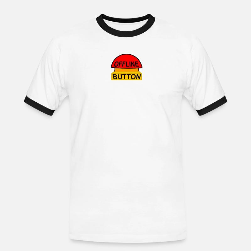 Offline-Button – Sparen Sie sich - Männer Kontrast-T-Shirt - Weiß/Schwarz